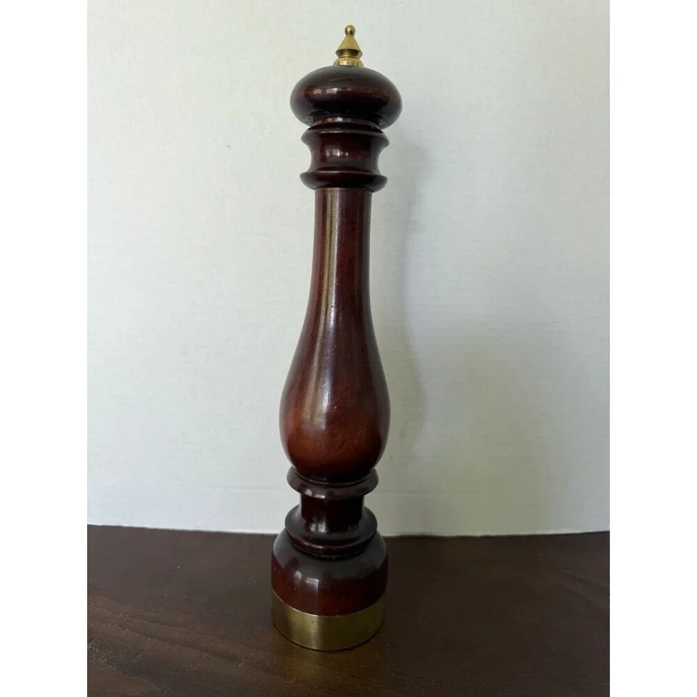 Vintage CC Italian Wood Pepper Grinder Mill Italy 15”